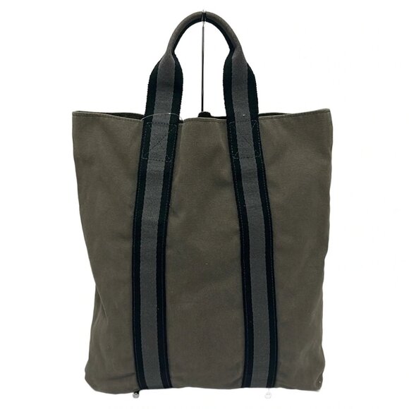 Auth HERMES Fourre Tout Cabas - Gray Black Canvas None Tote Bag - Picture 3 of 8
